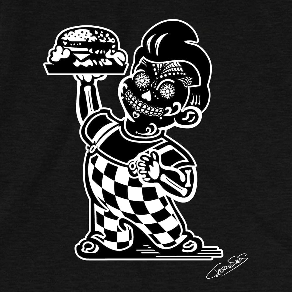 Burger Boy (bw) • Women’s Casual V-Neck T-Shirt