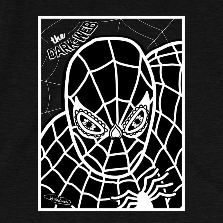 Dark Web (bw) • Women’s Casual V-Neck T-Shirt